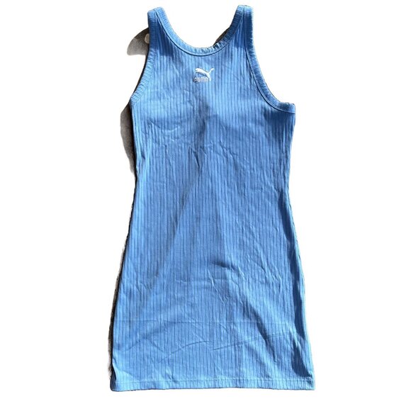 Puma Light Blue Ribbed Sleeveless Sundress Size Medium - Picture 1 of 4